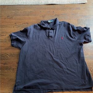 Ralph Lauren Navy Polo with Red Pony Embroidery